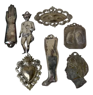 Silver-Plated Wall Decorations, Italy, 1900s, Set of 7