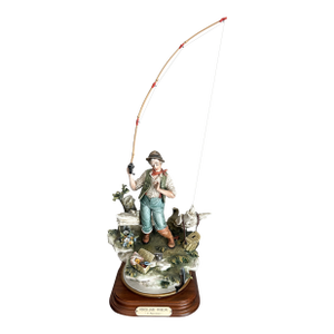 Vintage Capo Di Monte Capodimonte "Il Pescatore" the Fisherman Porcelain Sculpture