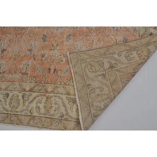 Apricot Apricot Colour Oushak Vintage Rug For Sale - Image 8 of 10