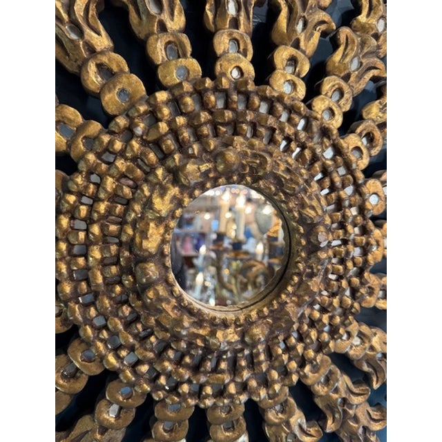 Vintage Italian Sunburst Mirror For Sale - Image 4 of 5
