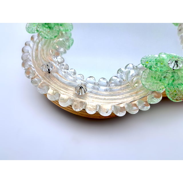 Chartreuse Murano Glass Table Mirror, 1970s For Sale - Image 8 of 11