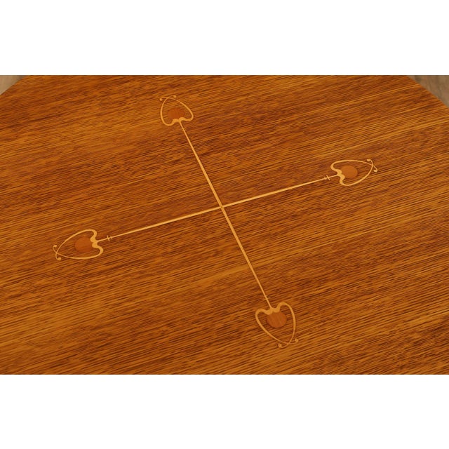 Brown Stickley Mission Ellis Inlaid Round Oak Side Table For Sale - Image 8 of 18
