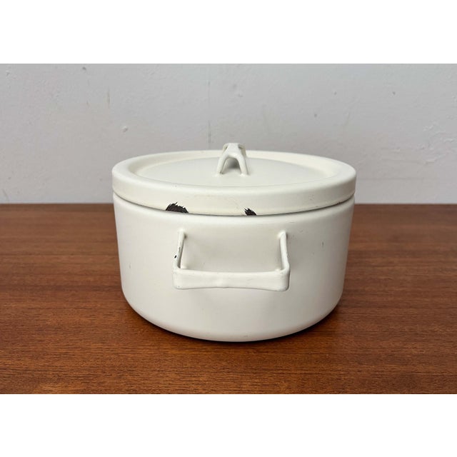 Mid-Century Modern White Minimalist Enamel Pot by Seppo Mallat for Finel, 1960s For Sale - Image 17 of 18