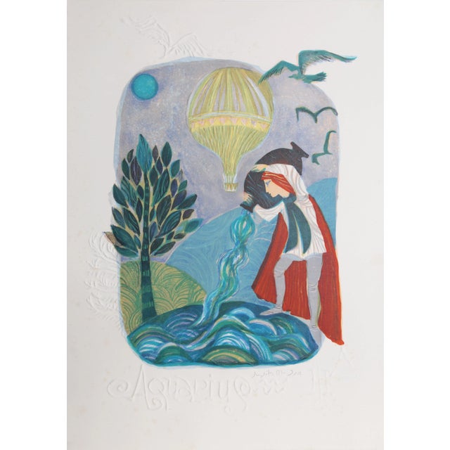 Contemporary Aquarius From the Zodiac of Dreams Series, Judith Bledsoe For Sale - Image 3 of 3