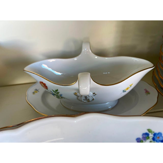 Porcelain Plate Set with Floral Decoration from Meissen Porcelain, 1990s For Sale - Image 10 of 15
