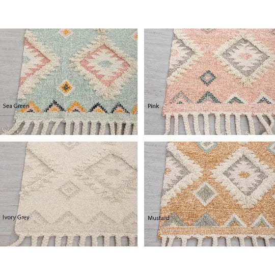 Textile Soft Pink Moroccan Bohemian Hand Woven Wool Rug 8x10 Ft. For Sale - Image 7 of 12