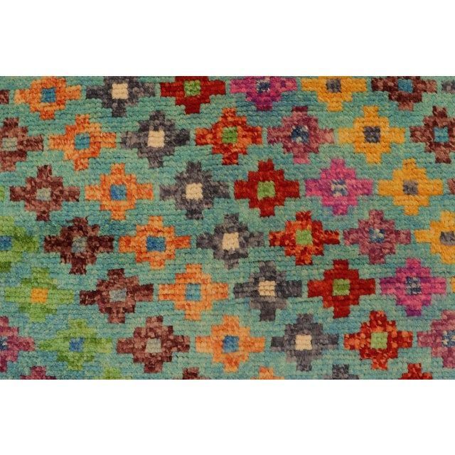 1990s Eclectic Balochi Blue/Red Wool Rug - 3'4''x5'1'' For Sale - Image 5 of 11