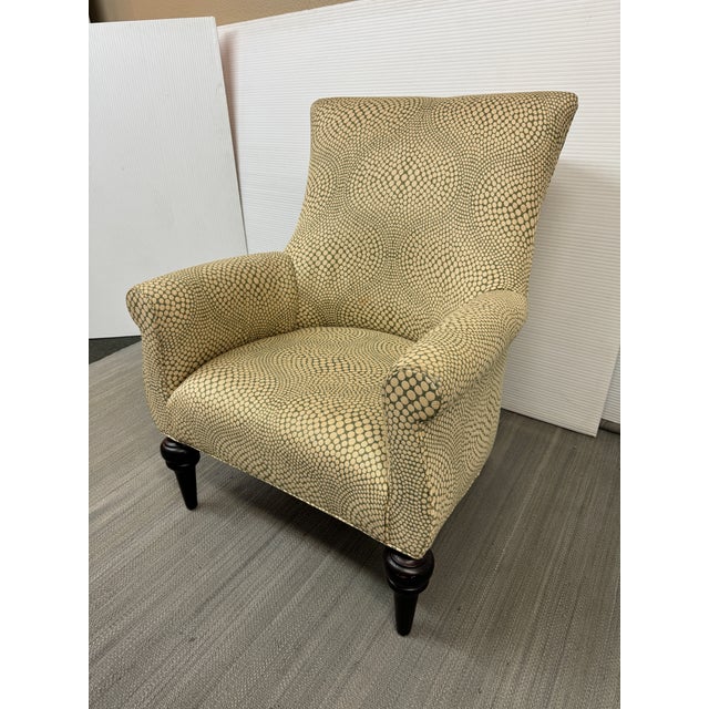 Contemporary Contemporary Wingback Chair With Spiral Pattern For Sale - Image 3 of 12