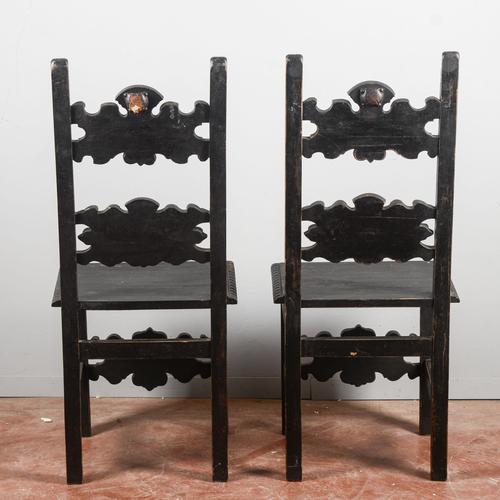 Neo-Renaissance Carved Chairs, Set of 2 For Sale - Image 5 of 9