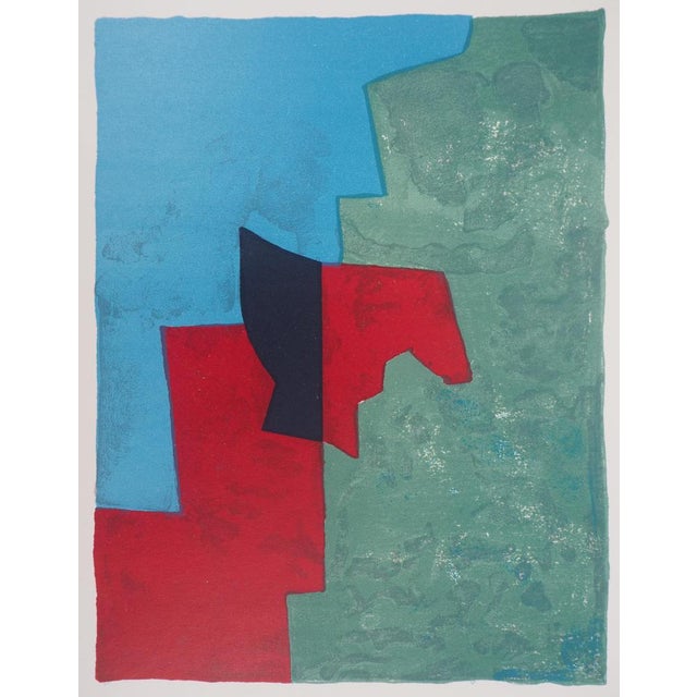 Serge Poliakoff Composition rouge, verte et bleue, 1961 Original Lithograph with 4 colours (Atelier Jean Pons) Unsigned On...