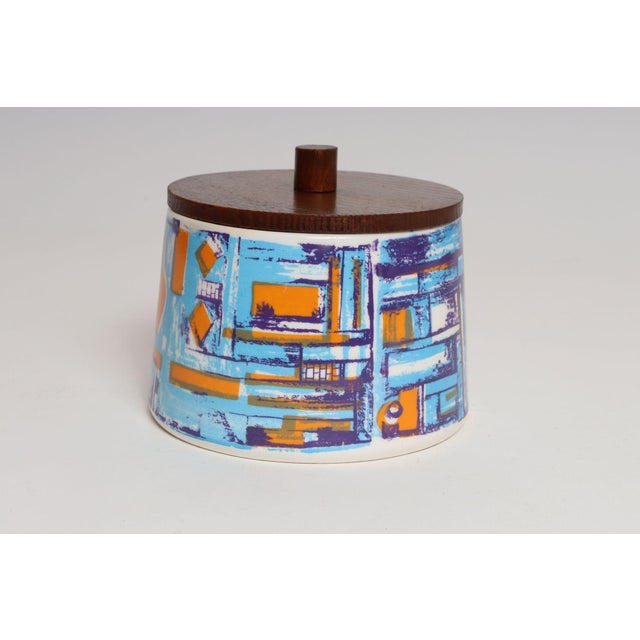 Vintage Elfi Stadler for Schramberg Faience Ceramic Lidded Jar / Canister / Box For Sale - Image 4 of 17