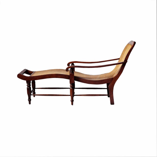 Vintage Chaise Lounge Chair - Hand Caned For Sale In Providence - Image 6 of 11