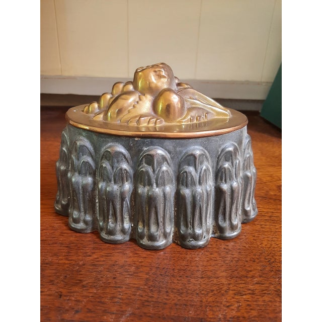 Metal Vintage 19th C Copper Mold Pudding Pan For Sale - Image 7 of 12