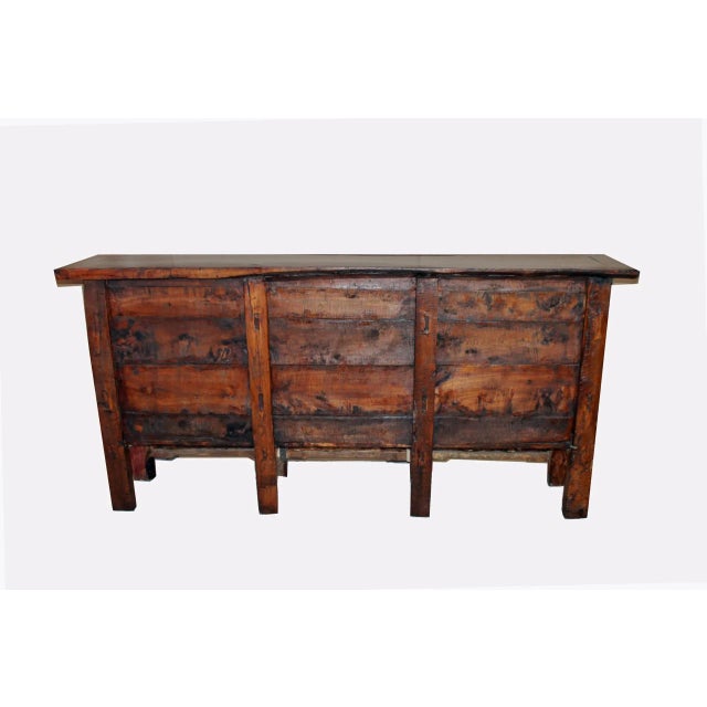 Late 19th Century Mongolia Sideboard With Hand Painted Mountains Doors For Sale - Image 9 of 11