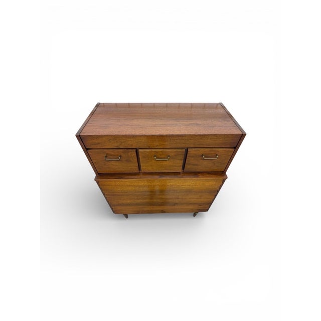 American of Martinsville Mid-Century Modern American of Martinsville Dania Walnut High Chest For Sale - Image 4 of 7