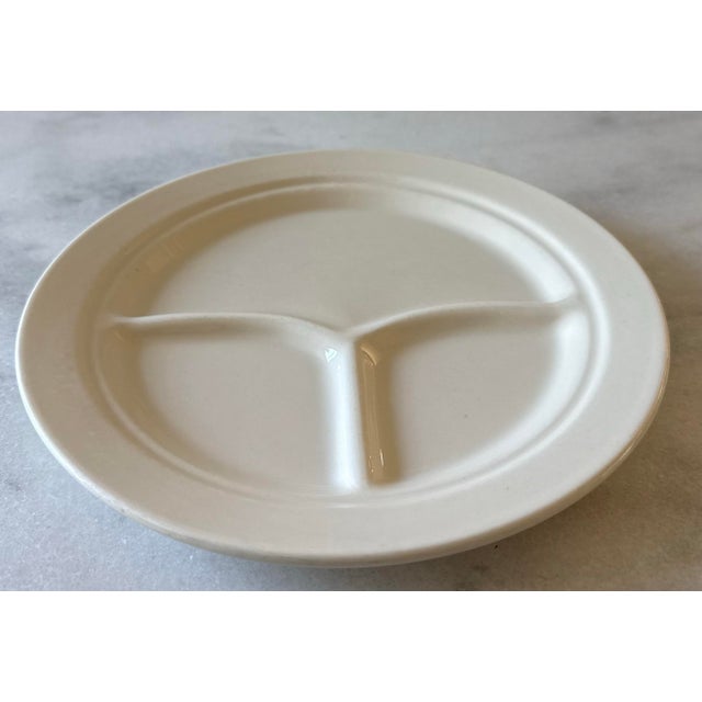 Mid 20th Century Set of 6 Heavy Stoneware Divided Plates For Sale - Image 5 of 9