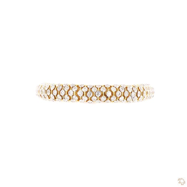 White 11.95 Carat Round Brilliant Cut Diamond Gold Bracelet For Sale - Image 8 of 8