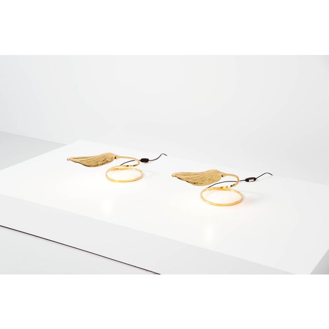 Sculptural pair of table or wall lamps designed by carlo giorgi and manufactured by bottega gadda, milano italy 1970....