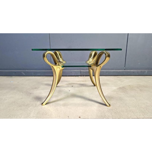 Brass and Glass Coffee Table, 1970s For Sale - Image 9 of 13