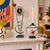 Rick Martin Signed 2012 Abstract Modernist Memphis Pop Art Steel Candlesticks Pair Measurements: 19.25"T x 6.75"W x 3"D...