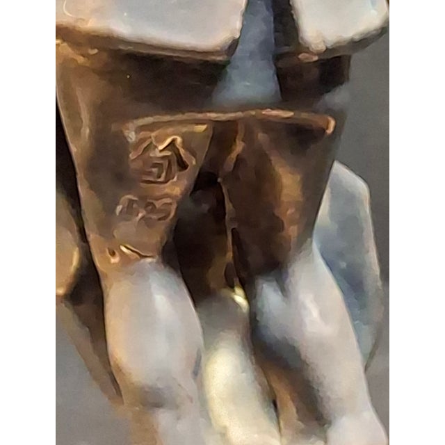 Vintage Fay Avishay 925 Sterling Silver Musician Sculpture Double Bass Cellist Israel For Sale - Image 9 of 15