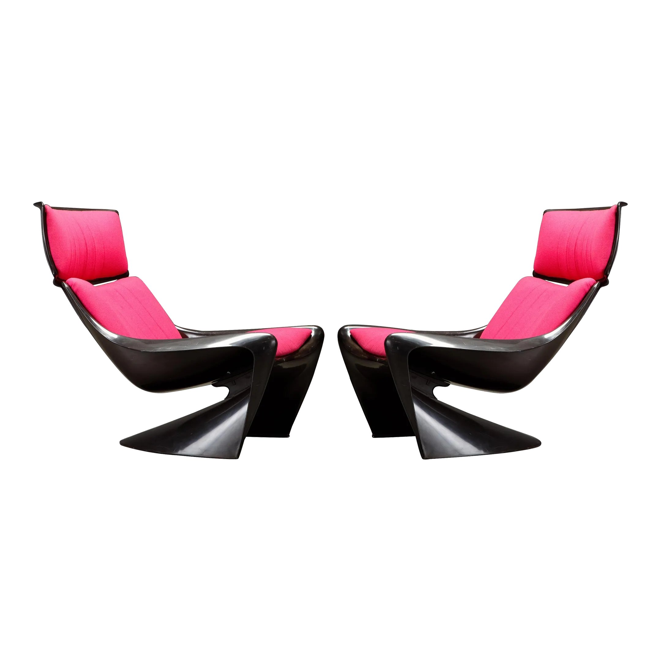 1990 Joan Carson ポストモダンアートミラー President' Fiberglass Lounge Chairs by Steen Ostergaard for Cado
