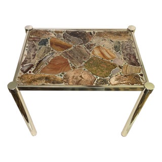 Mid 20th Century Grand Tour Style Marble Pattern in Resin Drink or Side Table For Sale