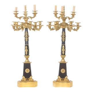 French Gilt Bronze Torchieres / Candelabras For Sale