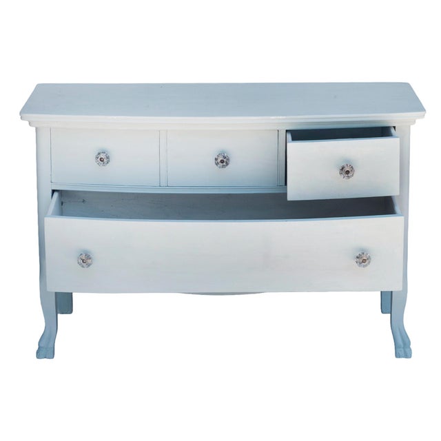 Late 19th Century Late 19th Century Serene Blue Bowfront Chest With Glass Knobs For Sale - Image 5 of 9