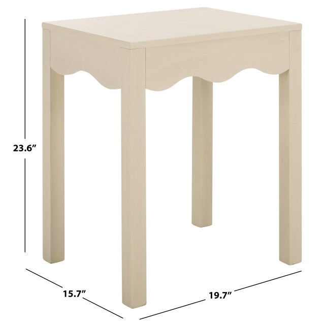 Contemporary Litith Square Wave Accent Table in Sand For Sale - Image 3 of 8