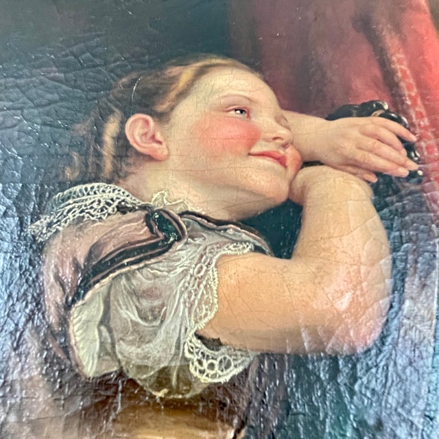 Philipp Hoyall Oil Over-Painted Chromolithograph, Our Pet Polly For Sale In Philadelphia - Image 6 of 12