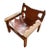 Modern Leather and Teak Lounge Chair For Sale