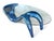 Contemporary Postmodern Sculptural Navy Blue Coffee Table With Oval Glass Top For Sale - Image 3 of 11