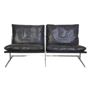 BO562 2-Seater Sofa in Black Leather from Fabricius and Kastholm, 1990s For Sale