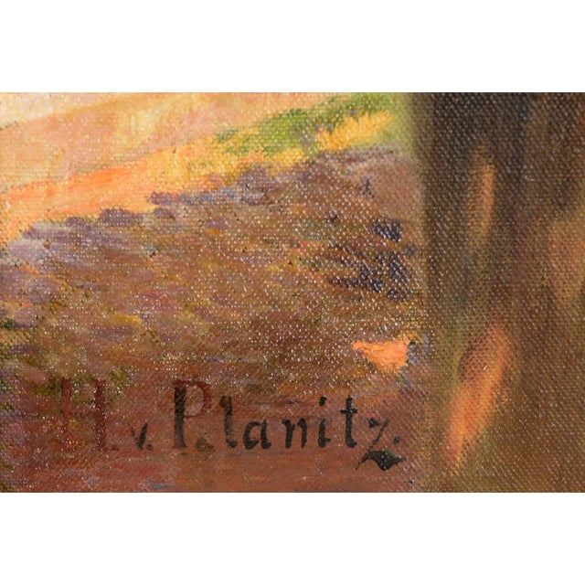 White Circa 1900 Courtyard Interior Oil Painting by H. Von Der Planitz, Framed For Sale - Image 8 of 8