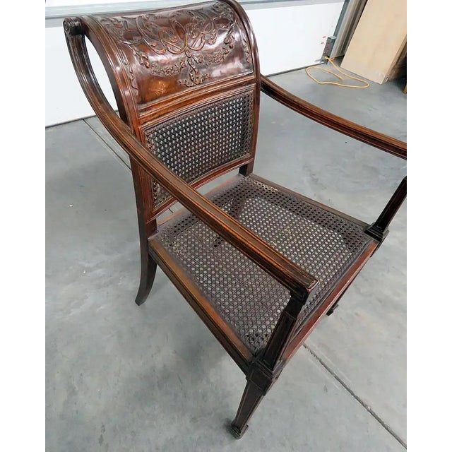 Brown Louis XIV Style Armchair For Sale - Image 8 of 11