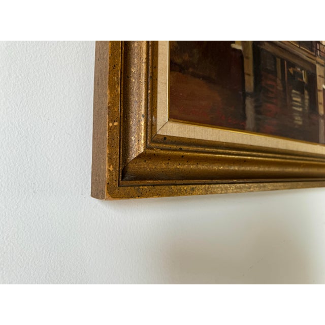 1960's Vintage Amsterdam Cityscape Oil Painting, Signed For Sale - Image 11 of 12