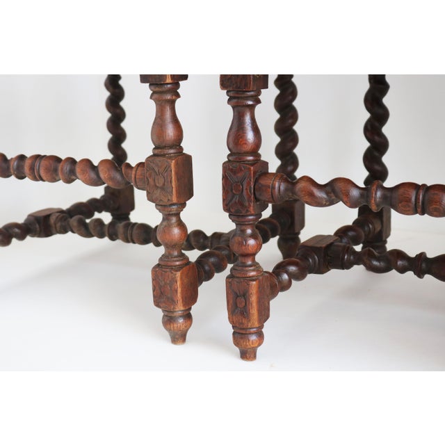 19th Century 19th Century Renaissance Revival French Barley Twisted Chairs in Oak, 1870, Set of 4 For Sale - Image 5 of 12