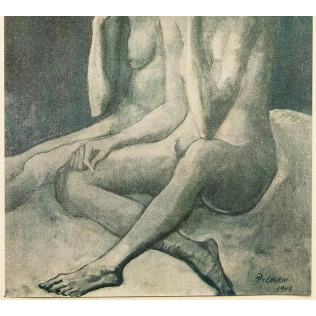 Pablo Picasso 1948 Pablo Picasso Original "Two Friends" Period Lithograph With C. O. A. For Sale - Image 4 of 10