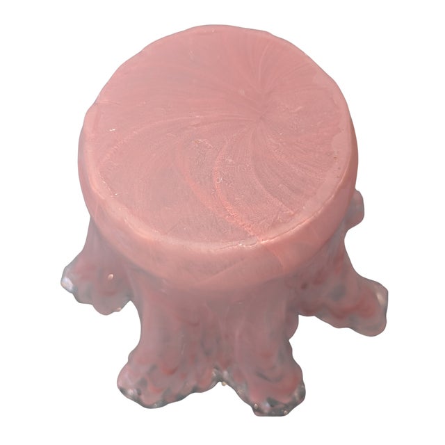 Murano Pink Swirl Handkerchief Vase – Italian Art Glass Fazzoletto, 8.7” Sculptural Decor For Sale - Image 9 of 10