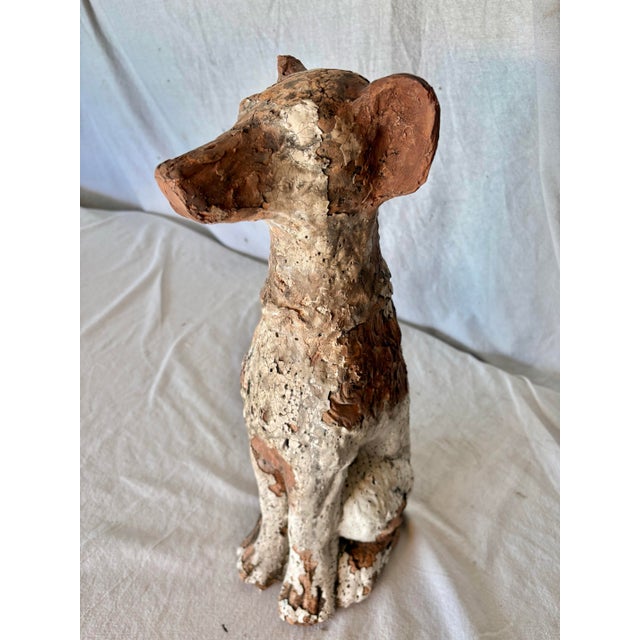 Traditional Early 20th Century Terracotta Dog Garden Statue For Sale - Image 3 of 13