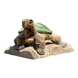 Vintage Hand Carved Turtle Sculpture