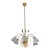 1950 Art Decò Murano Glass and Brass Chandelier, 6 Light For Sale