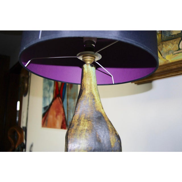Vintage Brutalist Ceramic Lamp by Nicole Raude, Paris, 1950 For Sale - Image 10 of 11