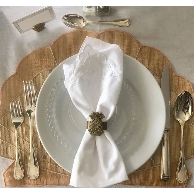 These traditional Vintage Brass Pineapple Napkin Rings (Set of 4) will look amazing on your festive tabletop! Made of...