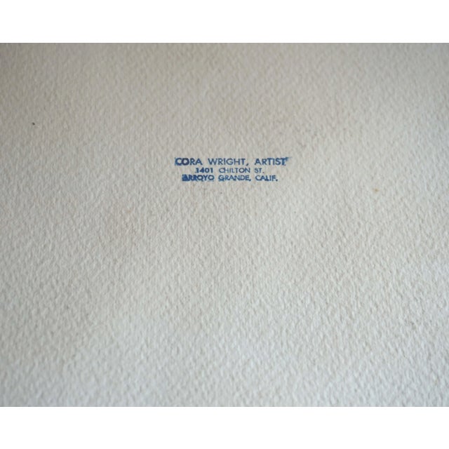 1940s 1940's Fishing Boats Landscape by Cora Alice Akers Wright For Sale - Image 5 of 5