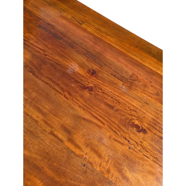 Vintage Custom Farmhouse Dining Room Table Shaker Harvest Primitive Plank Board For Sale - Image 14 of 18