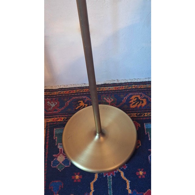 Multi-Adjustable Swing Arm Brass Floor Lamp with Uplight by Walter Von Nessen, USA, 1960s For Sale - Image 6 of 13