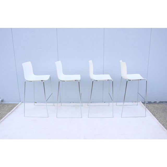 Italian Lievore Altherr Molina for Arper Stackable Catifa Bar Stools, Set of 4 For Sale - Image 11 of 18