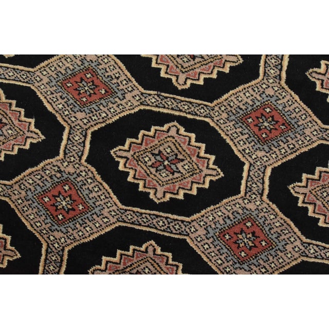 2020s Bokhara Jaldar Rug 8’1” X 10’2” Black Wool Tribal Hand-Knotted Oriental Carpet For Sale - Image 5 of 13